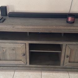 64” Rustic Wood TV Stand – Great Condition!