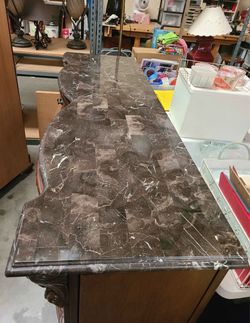 Stone top wooden dresser