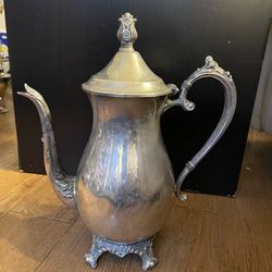 Vintage Antique Teapot or coffeepot 11” Heavy metal