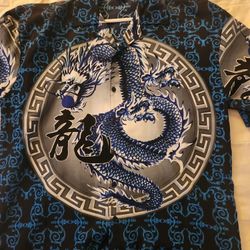Dress Shirt Coiled Blue Dragon