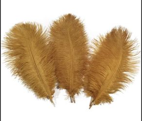 10 Gold Feathers Size 12-14 inches for Wedding Party Home Centerpiece Decor - New