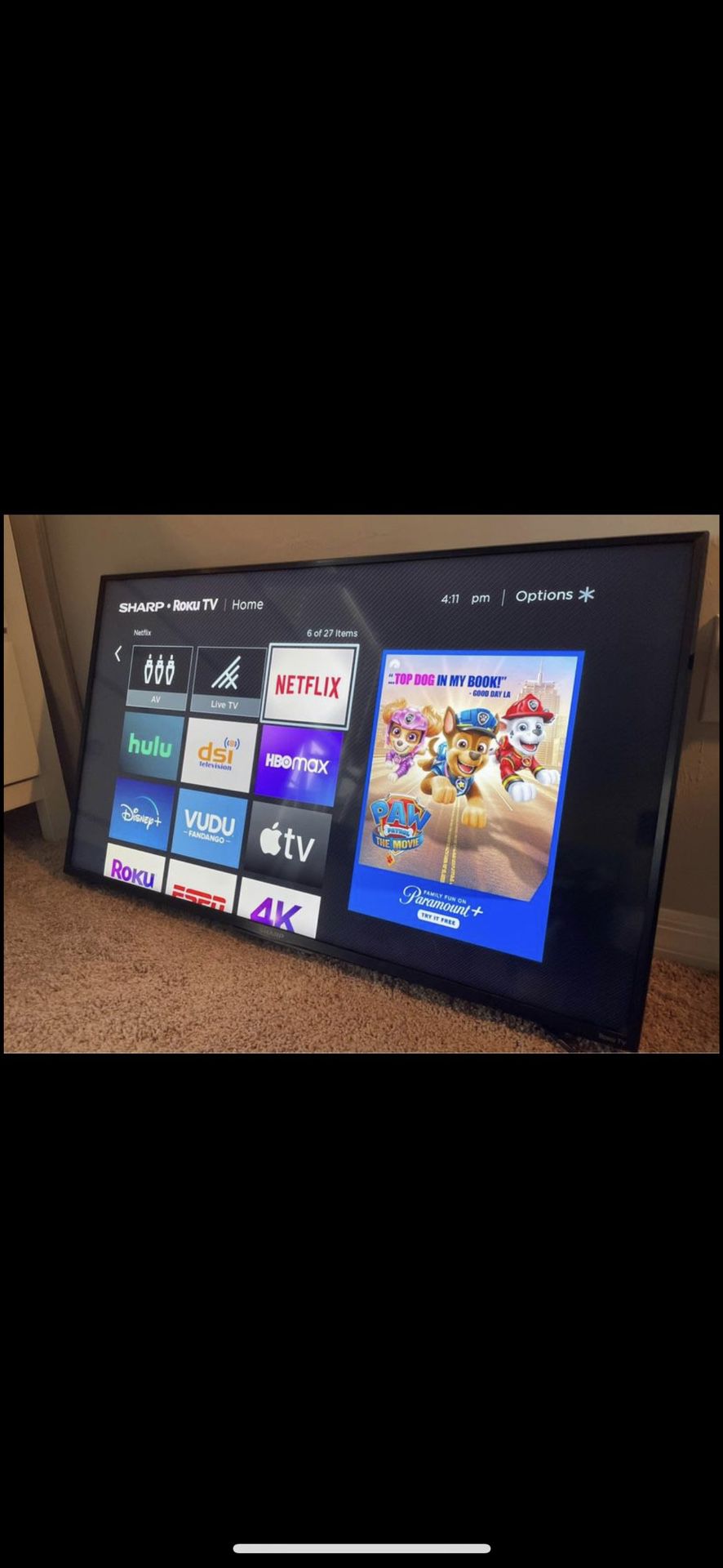 Sharp 43” 4K Roku Smart TV