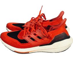 adidas Ultraboost 21 Running Shoes Men Solar Vivid Red Core Black Sneakers 11