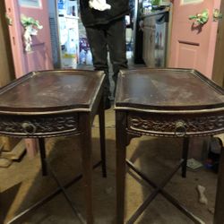 Vintage Two End Tables & Vintage Love Seat 