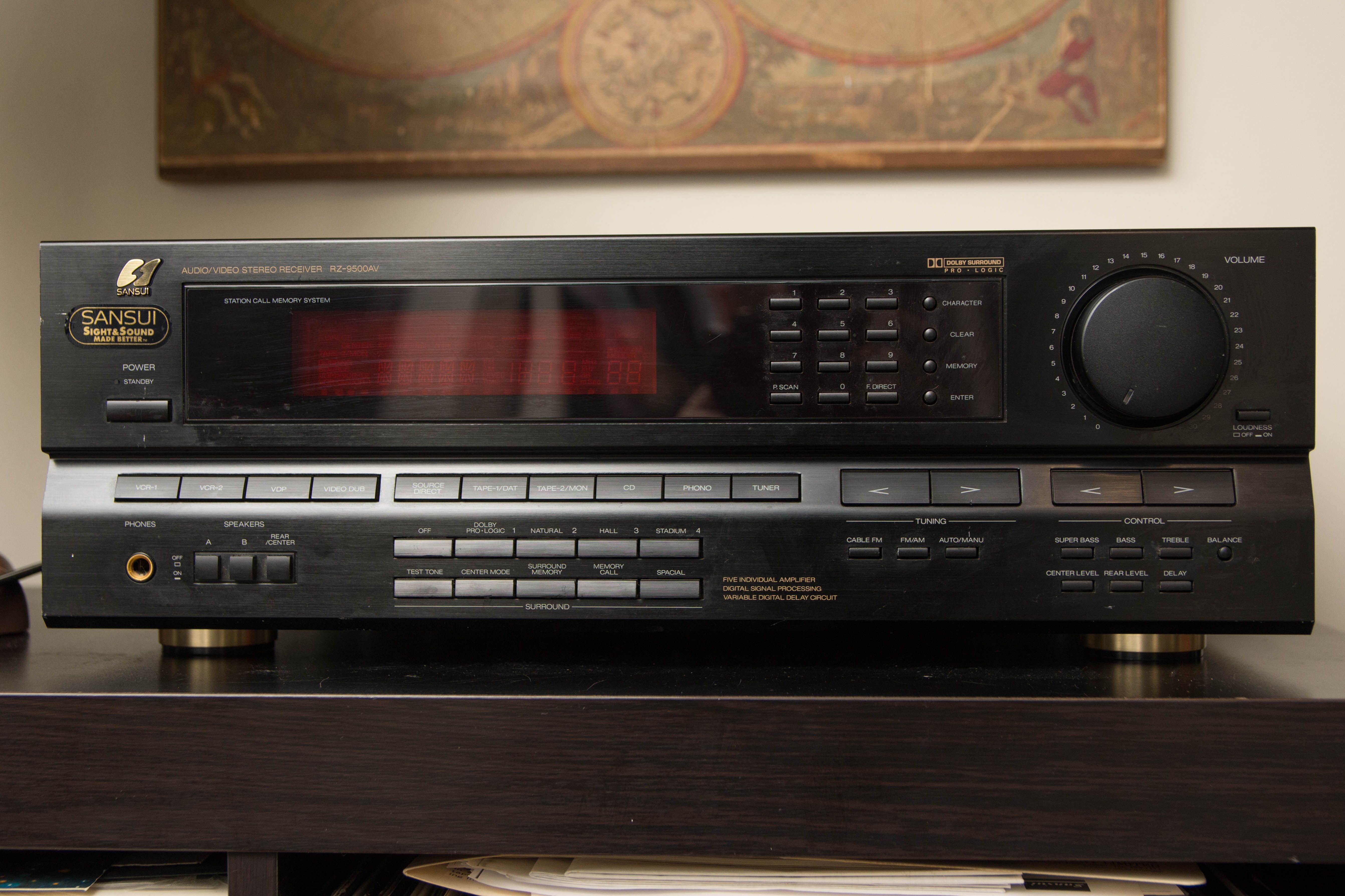 Sansui RZ-9500AV Vintage A/V receiver 100W per channel, low THD, phono