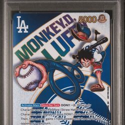 2025 DODGERS X ONE PIECE NIGHT PROMO #010 MONKEY D. LUFFY PSA 10 