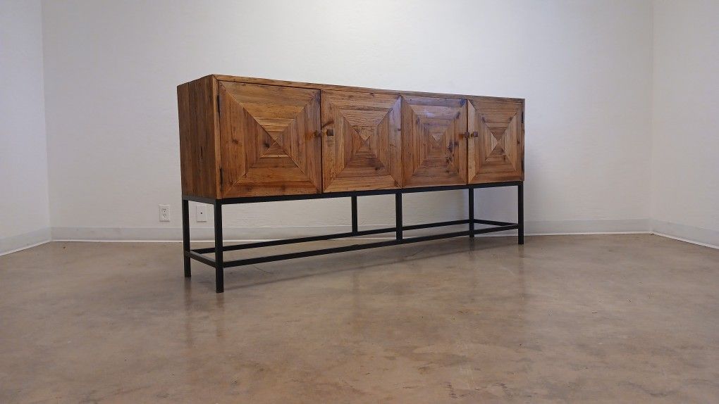 Wooden Credenza/ TV Stand /Dresser On Metal Stand