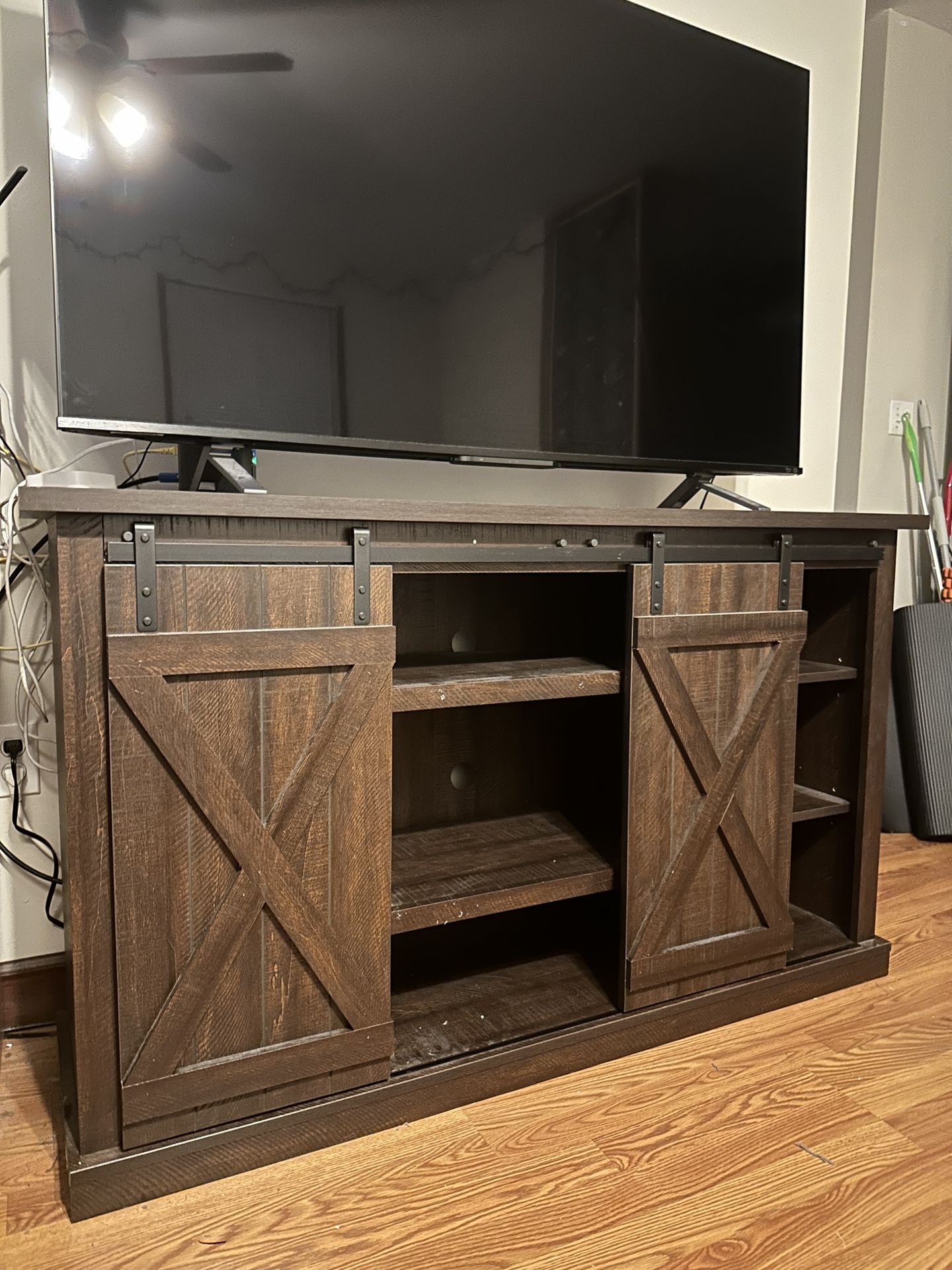 Large TV Stand with Ample Storage - TVs up to 60" - Farmhouse Style