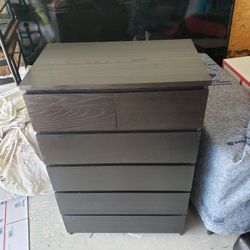 6 Drawer Black Chest of Drawers Dresser