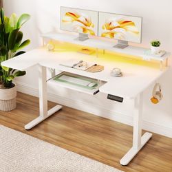 U Shaped Electric Standing Desk 