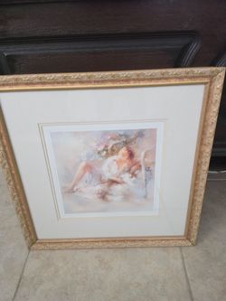 Framed Watercolor Print of a Woman