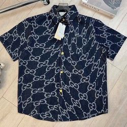 Gucci new wave laser double G denim short-sleeved shirt jacket