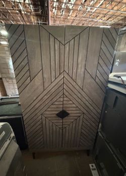 Wine enthusiasts  Cheverny Metal Inlay Bar Cabinet with Wine Refrigerator