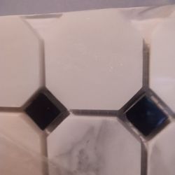 Greecian  White/Black MarBle Mosaic Tiles