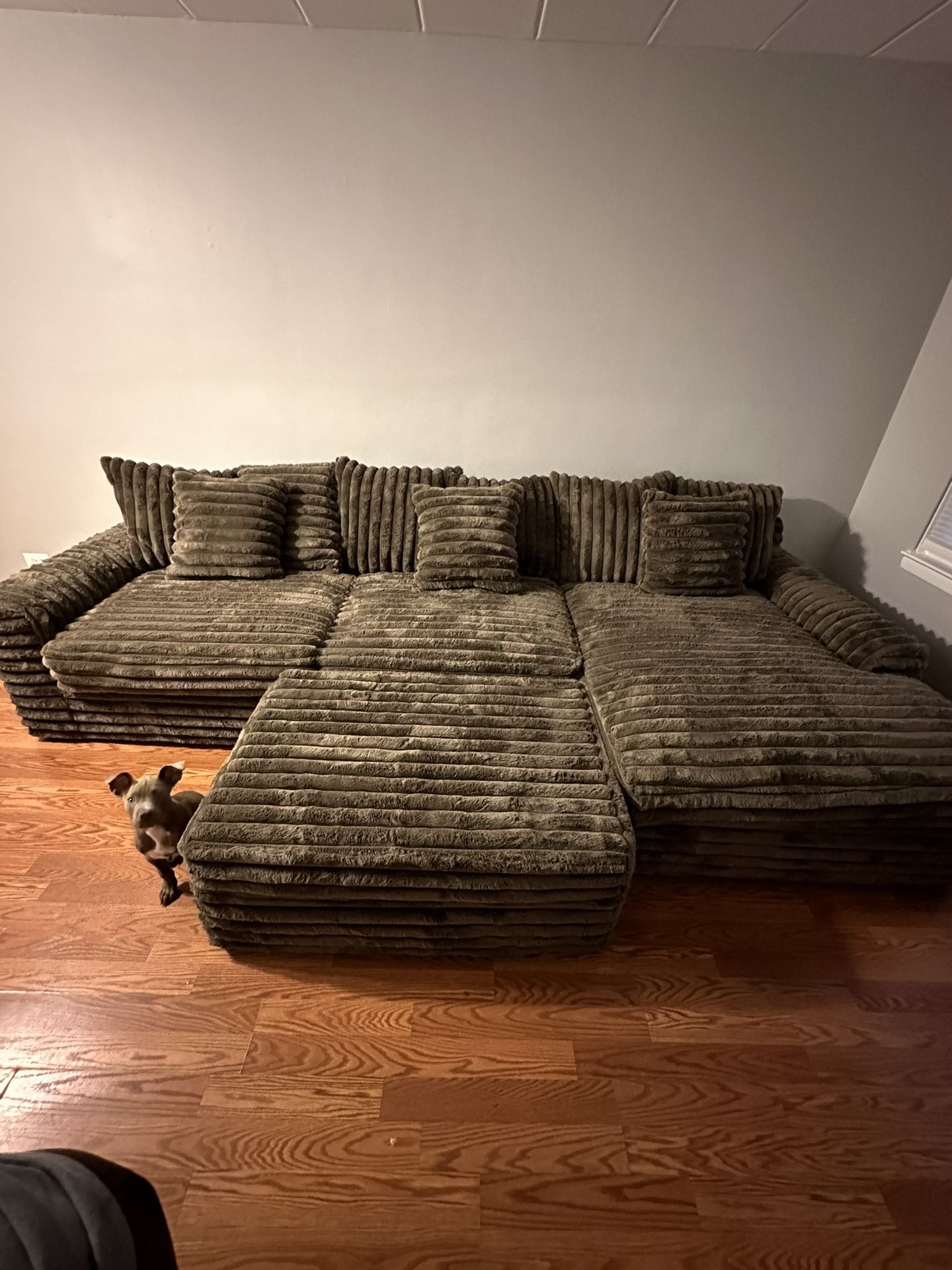 Bentley Plush Soft 6-Person U-Shaped Sectional Sofa with Chaise, Coffee