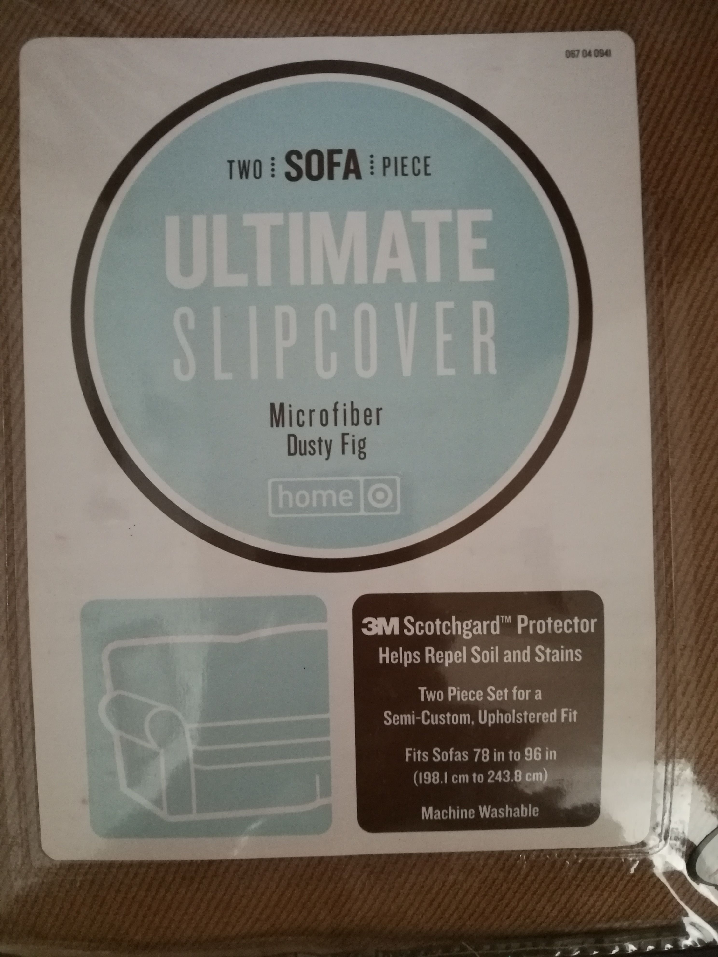 2-Piece Sofa Slipcover - Machine Washable Sueded Twill Microfiber - New In Package