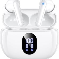 ZZU Wireless Earbuds, 2025 Ear Buds with Big Bass Stereo Sound, Lightweight Bluetooth Earbuds with 48 Hours Playtime, in-Ear Fit Earphones, IPX7, Hand