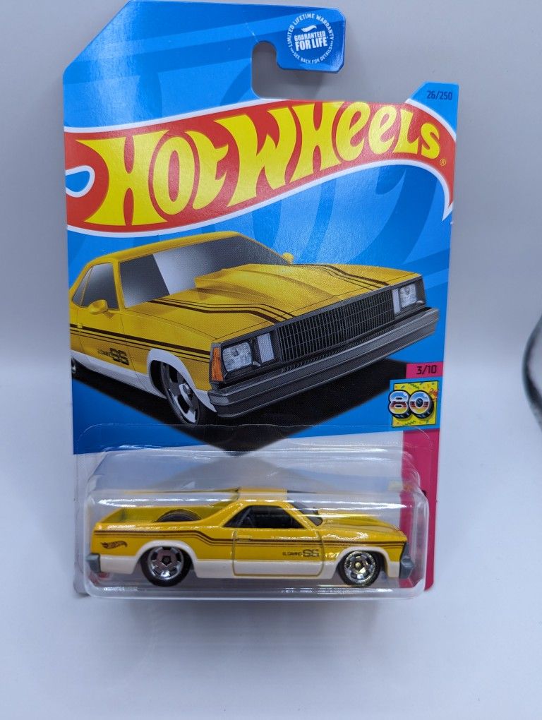 1980 El Camino Hot Wheels Yellow And White Car Hot Wheels # 3/10 The 80s