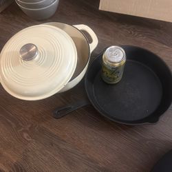 Iron Skillet And Cast Iron Pot 