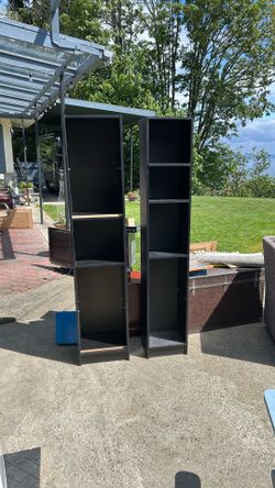 Black ikea thin bookshelves storage