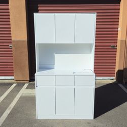 Tall Kitchen Pantry / Storage Cabinet with Drawers + Power Outlets / USB Ports