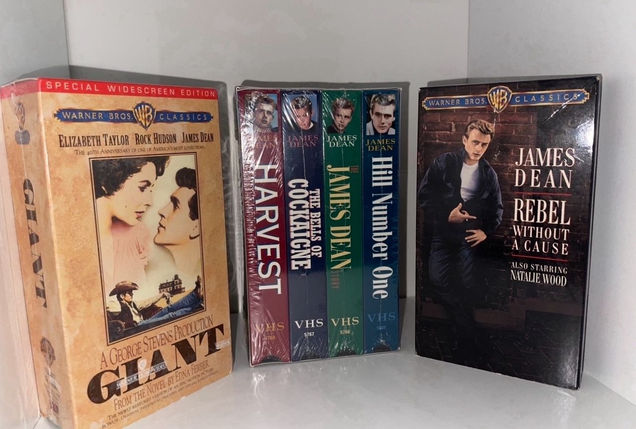 James Dean VHS Collection: Giant Open +James Dean Rarities Box Set of 4 Sealed+Rebel Without a Cause