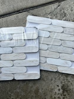 Angora Ellipse 12 in. x 12 in. Polished Marble Mesh-Mounted Mosaic Floor and Wall Tile