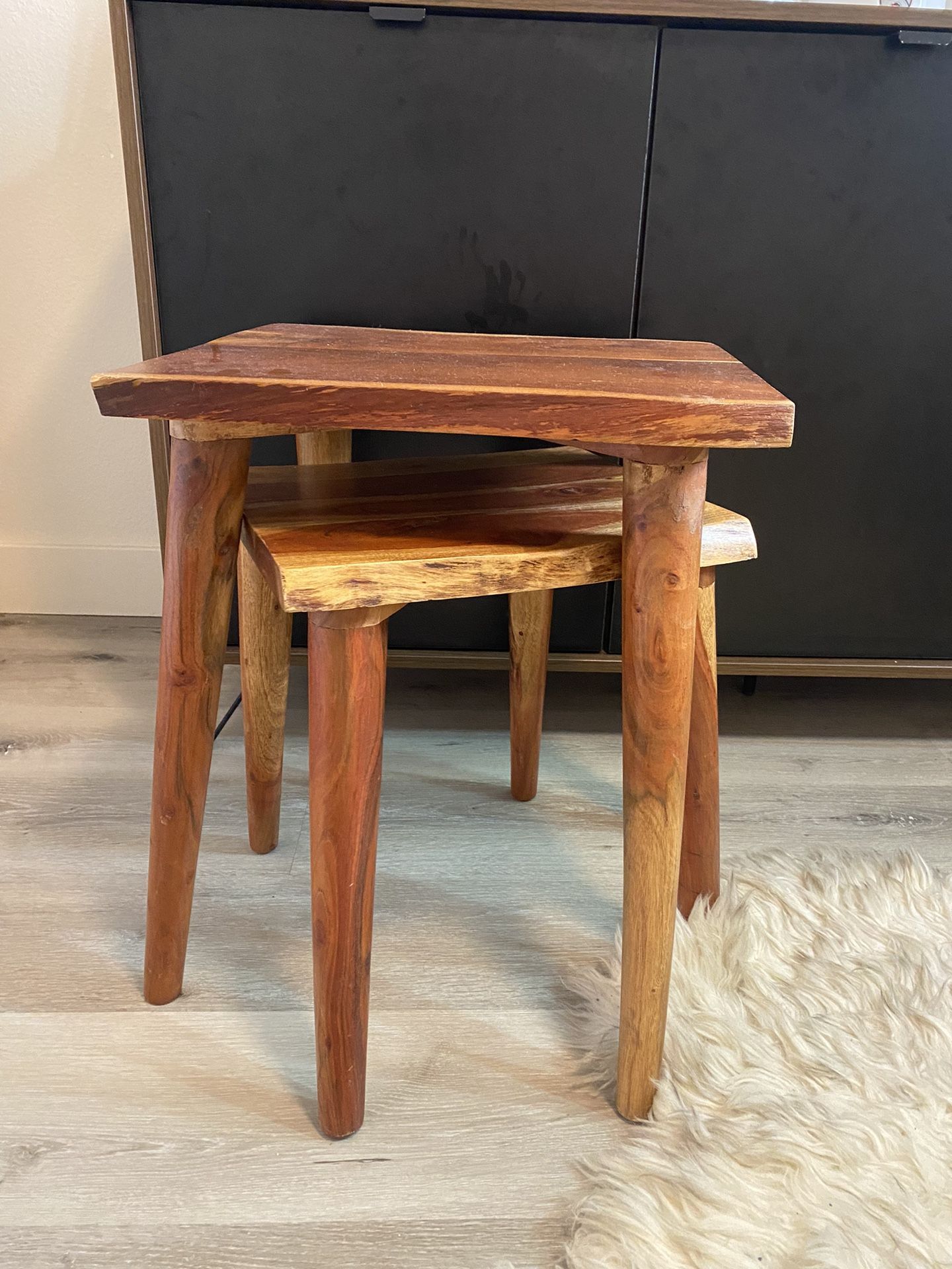 Wooden Stackable Side Tables