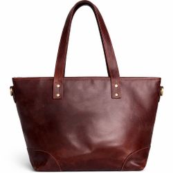 Burgundy Full-Grain Leather Tote – Thick Leather Work Bag, Great Condition