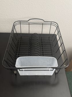 Large Black Metal Dish Rack