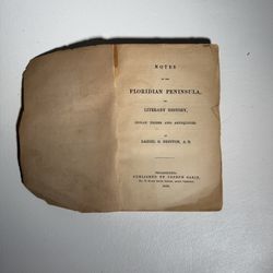 Notes on the Floridian Peninsula (1859) by Daniel G. Brinton – First Edition Antique Rare Book on Florida’s Literary and Native American History