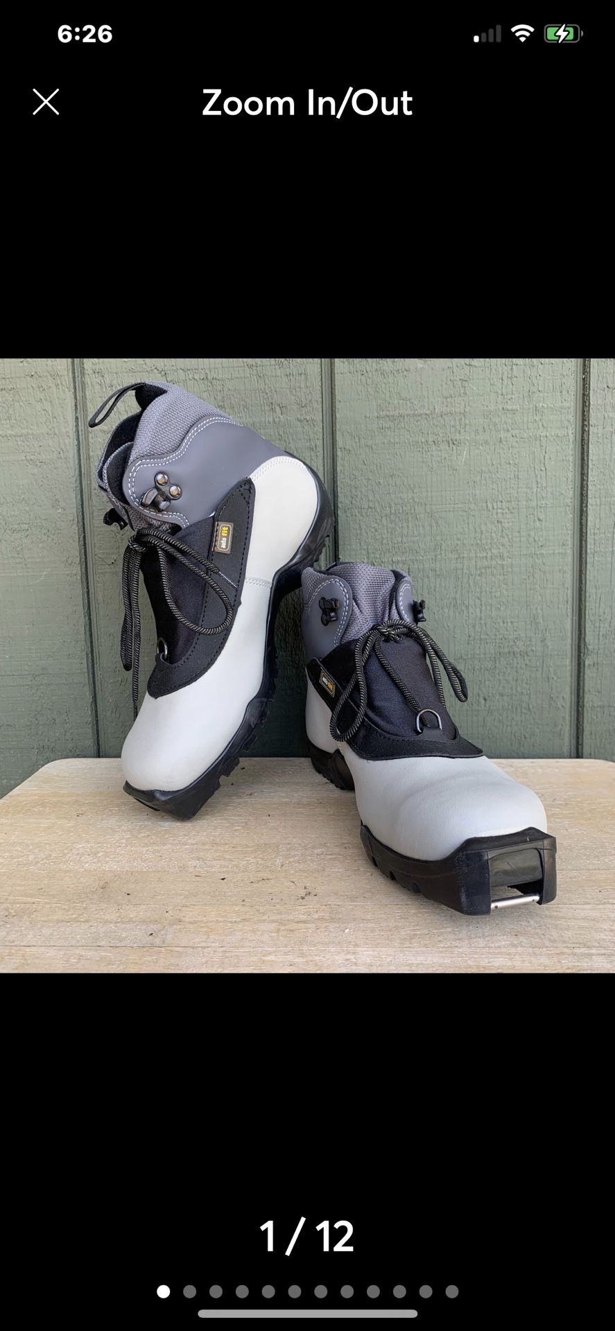Women’s Size 8 Salomon Vitane Cross Country Ski Boots Blue Grey Black Auto Fit
