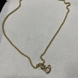 10 K Gold Chain With 10k Gold Pendant 