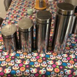 8 Pc. Stainless Steel Canister Set W/ Glass Window