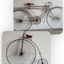 Set of 2 CURTIS JERE MCM Metal Art Sculpture Bikes Bicycles