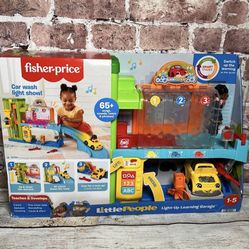 BRAND NEW Fisher price little people learning garage car wash play set lights and sounds