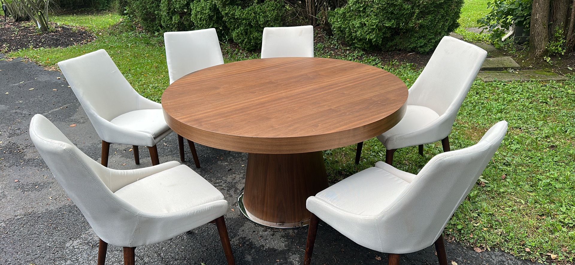 Pedestal Table And Six Chairs