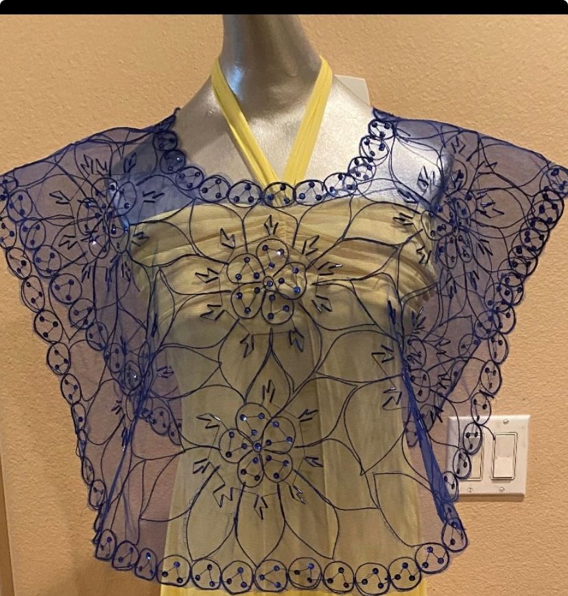 New Filipiniana Bolero Top Royal Blue One Size Only