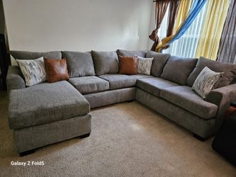 L Shape Gray Sectional Couch