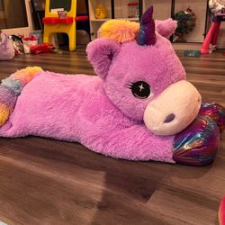 Giant Unicorn Stuffed Animal - Purple