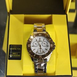 Invicta Women's Angel Quartz 38mm Two Tone, White Dial