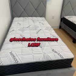 Twin size bed frame with mattress