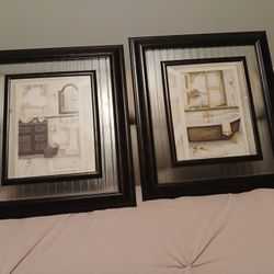 Juego De 2 Cuadros Home Entirios Psra Baño  15x17