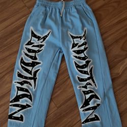 Mixed Emotion Blue Graffiti Pants