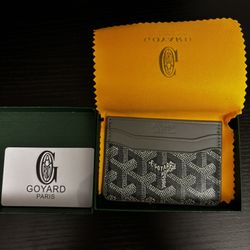 Grey/Black Leather Cardholder Wallet