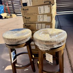 2 (two)(dos) Wood Counter Stool w/ Seagrass Seat (NEW in box) 