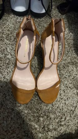 Brown high heels