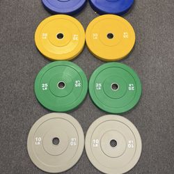230 lb Color Slim Bumper Plate Set – Brand New 