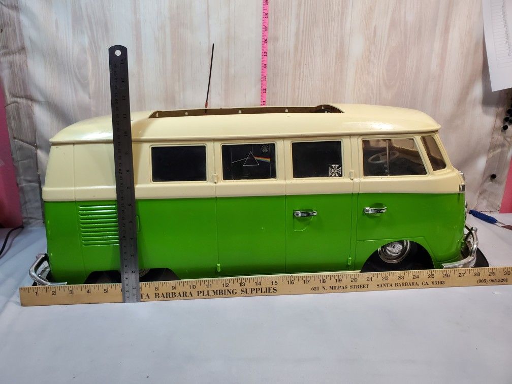 @CHV. DROPPED HERBIE FULLY LOADED FULL SIZE RC REMOTE CONTROL VW VOLKSWAGEN BUS SAMBA COMBI COMBY RARE FOR PARTS OR REPAIR