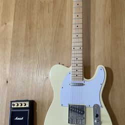Electric Guitar Starter Set: Vintage White Lux Pro + Marshall Micro Amp